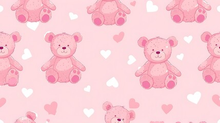 Obraz premium pattern, seamless, flower, vector, design, wallpaper, illustration, love, floral, card, heart, birthday, decoration, pink, art, holiday, celebration, texture, valentine, spring, baby, color, summer, l