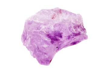 amethyst mineral stone on a white background close up