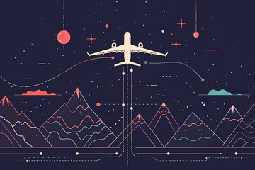 Airplane Route Travel Vector Concept