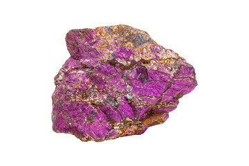 purpureus mineral stone, (purple) purpurite in the breed a white background close up