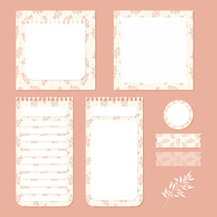 To do list notebook page stickers tape vector set stock illustration. Design elements for notebook, diary, stickers