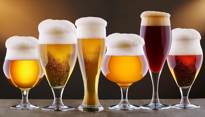 verschiedene biersorten im glas bier png