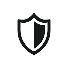 Black shield icon. Vector illustration