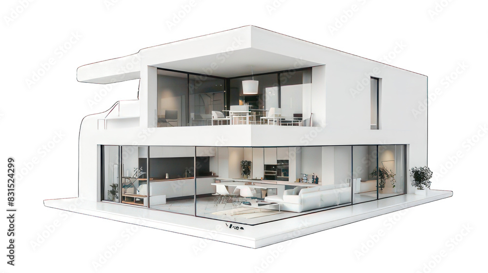 Aufkleber modern appartment isolated on white created with generative ai