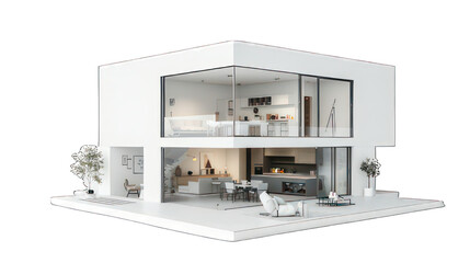Modern appartment isolated on white created with Generative AI