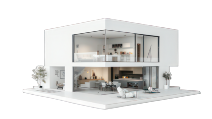 Modern appartment isolated on white created with Generative AI