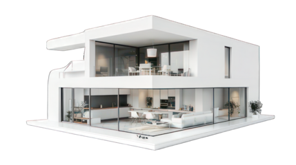 Modern appartment isolated on white created with Generative AI