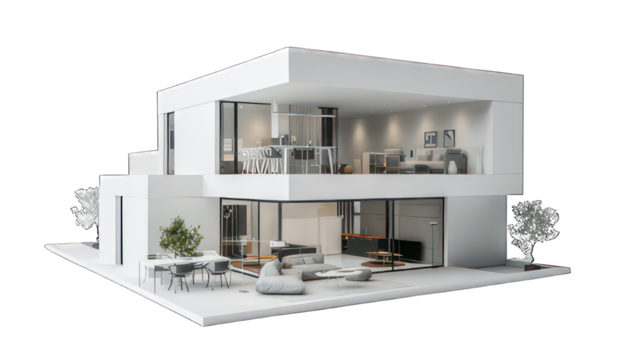 Modern appartment isolated on white created with Generative AI