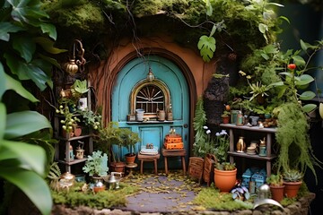 Fototapeta premium forest door in the garden