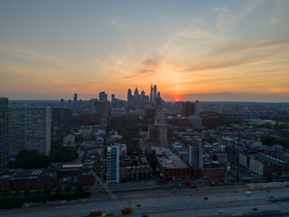 Fototapeta premium Philadelphia PA Skyline at sunset