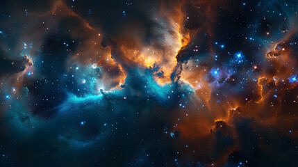 A beautiful and colorful space scene with a yellow