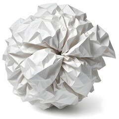 A crumpled white paper ball