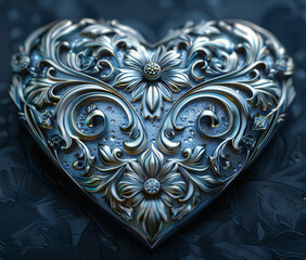 Silver Heart Background Jewelry PNG