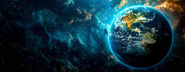 Image of planet earth. Space for text