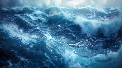 Dynamic ocean waves captured in motion, showcasing the power and beauty of the sea.