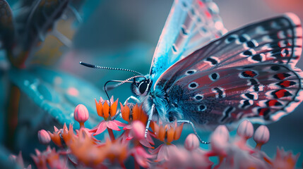 A butterfly is sitting on a flower