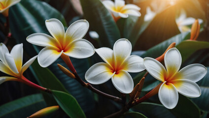 Stunning frangipani flower backdrop.