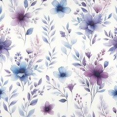 Obraz premium Simple floral pattern in watercolor style