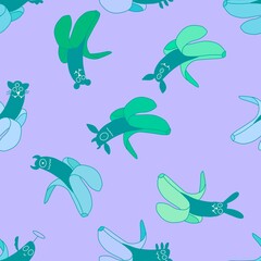 Halloween monsters seamless banana pattern for wrapping paper and fabric