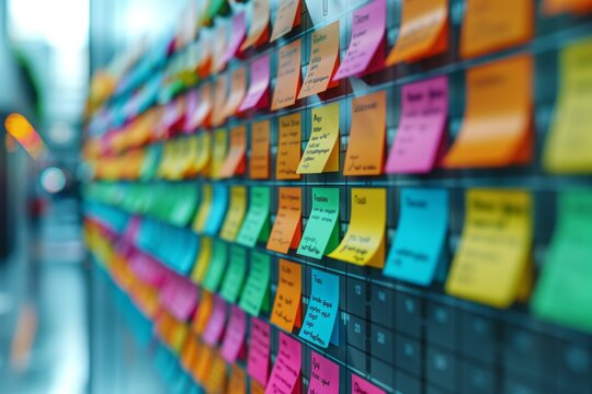 time management skills, a desk calendar with sticky notes and deadlines highlights the significance of time management for daily tasks
