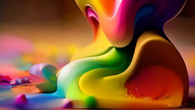melted crayons color slow-motion animation
