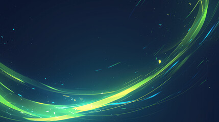 Fototapeta premium Softly glowing green design, showcasing a dynamic motion and elegant gradient