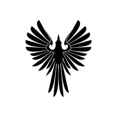 bird or phonix or eagle line vector logo