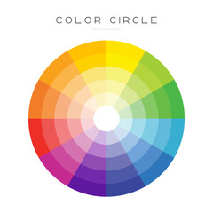 Color wheel or color circle, vector rgb palette for designers