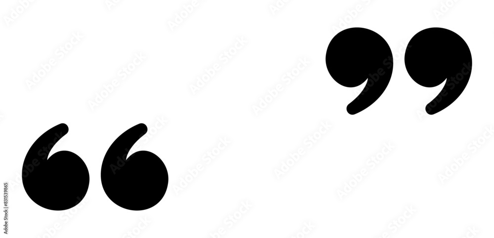 Poster minimalistic design featuring large black quotation marks