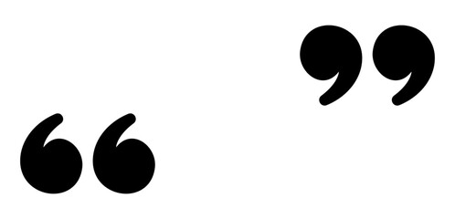 Minimalistic design featuring large black quotation marks