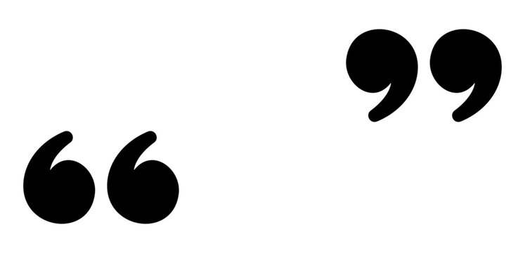 Minimalistic design featuring large black quotation marks