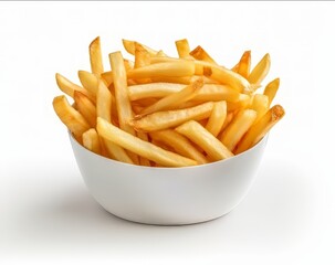 french fries in a white box mockup  on isolated background