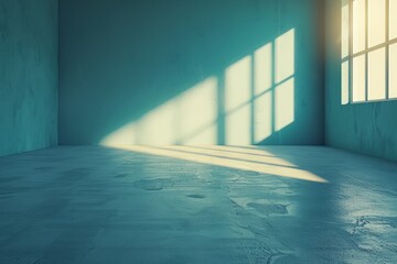 the room is empty with sunlight in a loft style.  space for text