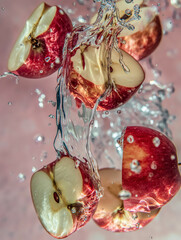 water with apples
