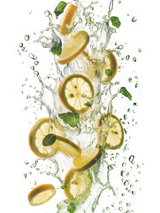 lemon and water splash