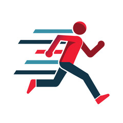 running  vector illustration on white background -vector illustration