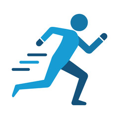 running  vector illustration on white background -vector illustration