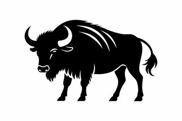 buffalo  silhouette silhouette vector illustration