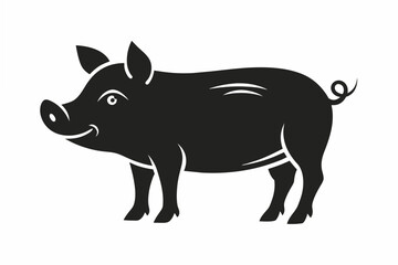 pig silhouette vector illustration