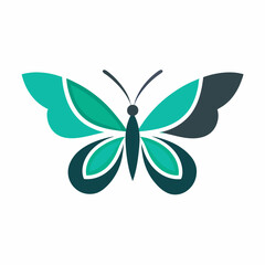  a minimalist Clipart Graphic vector art illustration with a Butterfly icon logo