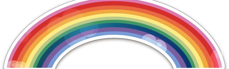 Cartoon rainbow drawing without background