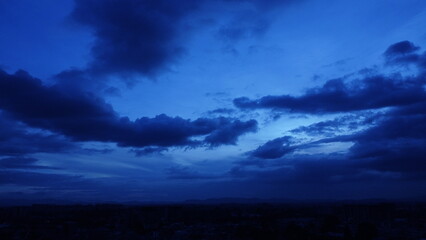 blue sky of the bogota savanna with beautiful clouds