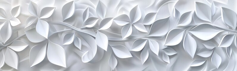 White floral background. Seamless pattern for decoration. Ornate pattern with flowers