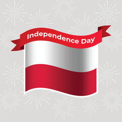 Poland Wavy Flag Independence Day Banner Background