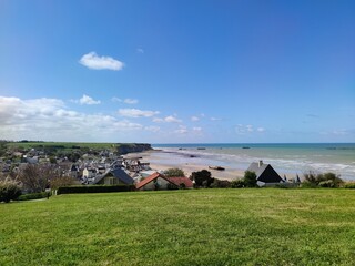 View over Arromanches, travel in Normandy, France