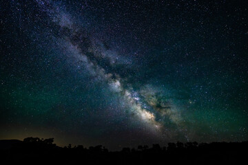 Colorful Milky way core in Steamboat Springs Colorado