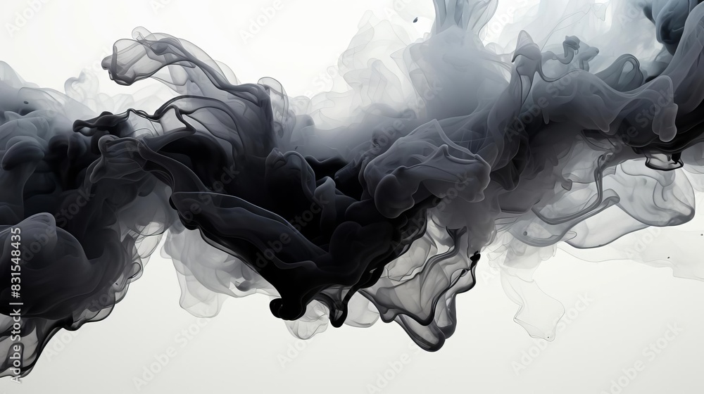 Poster abstract ink splash background with dynamic black and white splashes