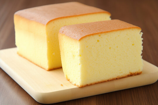 Delicious castella cake generative AI