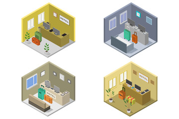 Hotel reception isometric