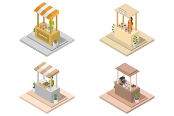 Coffee kiosk isometric
